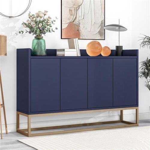 Modern Sideboard Elegant Buffet Cabinet with Large Storage Space for Dining Room, Entryway (Navy) Modern Sideboard Elegant Buffet Cabinet with Large Storage Space for Dining Room, Entryway (Navy)